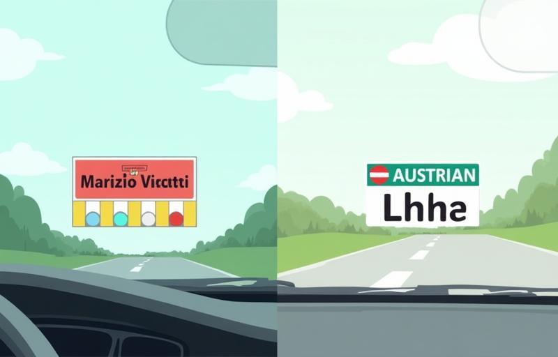 Illustrative image showing examples of digital and physical Austrian vignettes